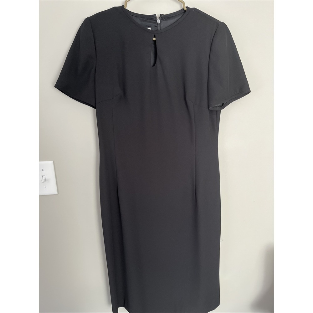 David Warren Little Black Dress Size 10 Short Sleeve Zip Closure Lined